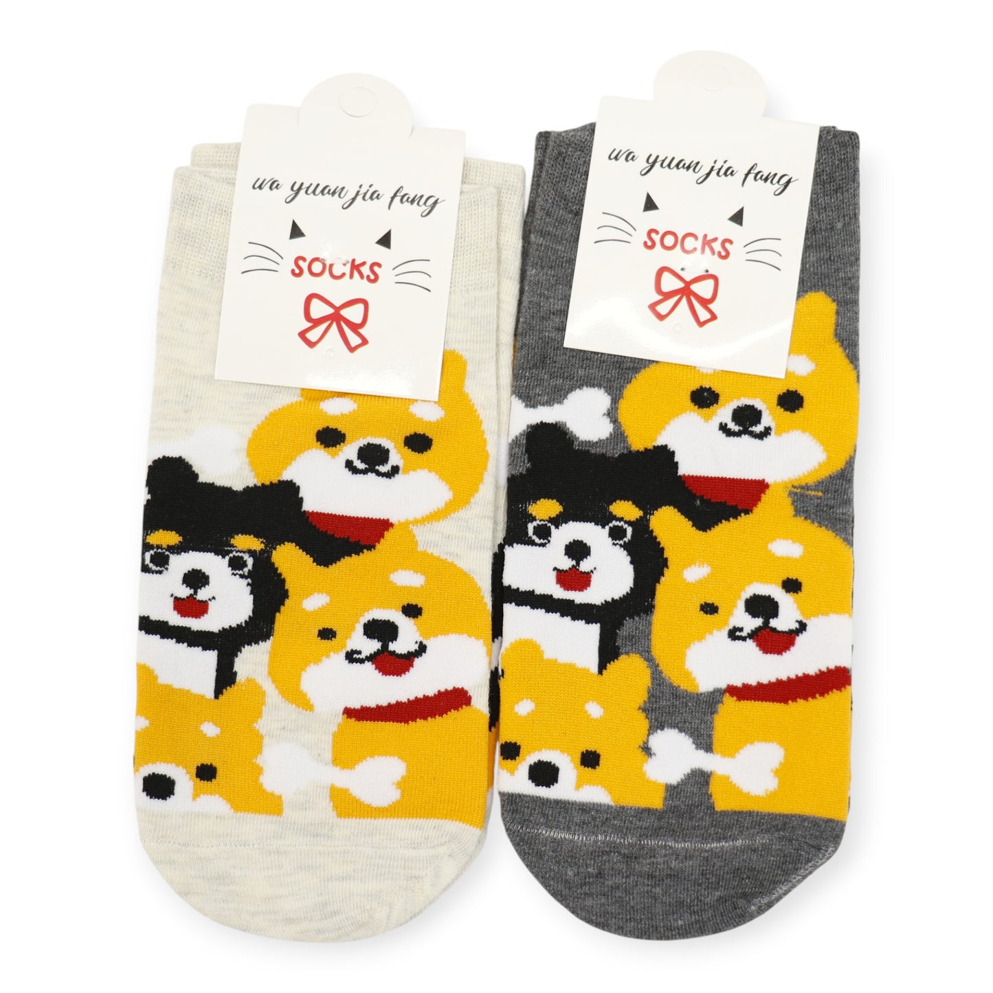 Women's Cute Shiba Dog Cartoon Socks SS3517-2 (12PC)