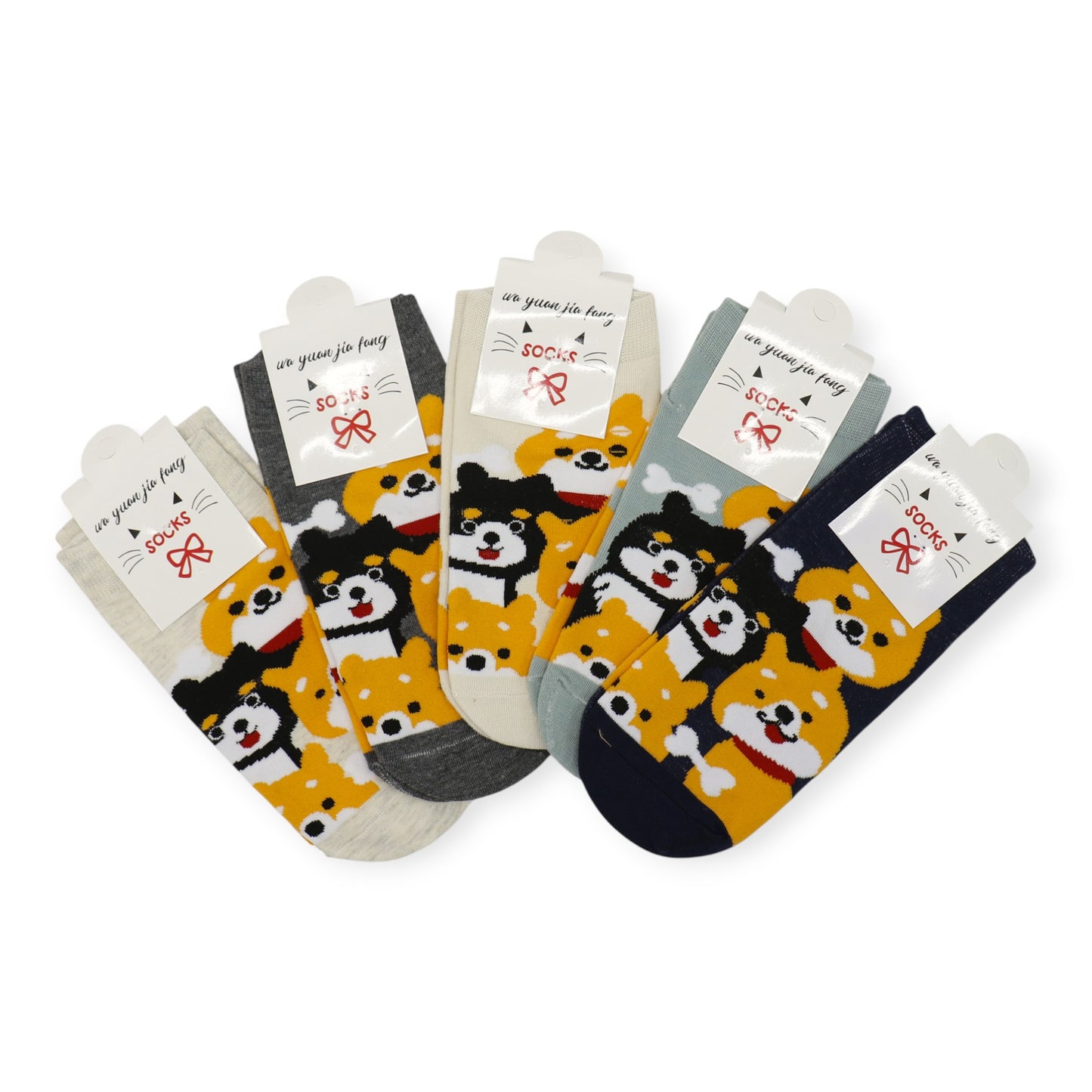 Women's Cute Shiba Dog Cartoon Socks SS3517-2 (12PC)
