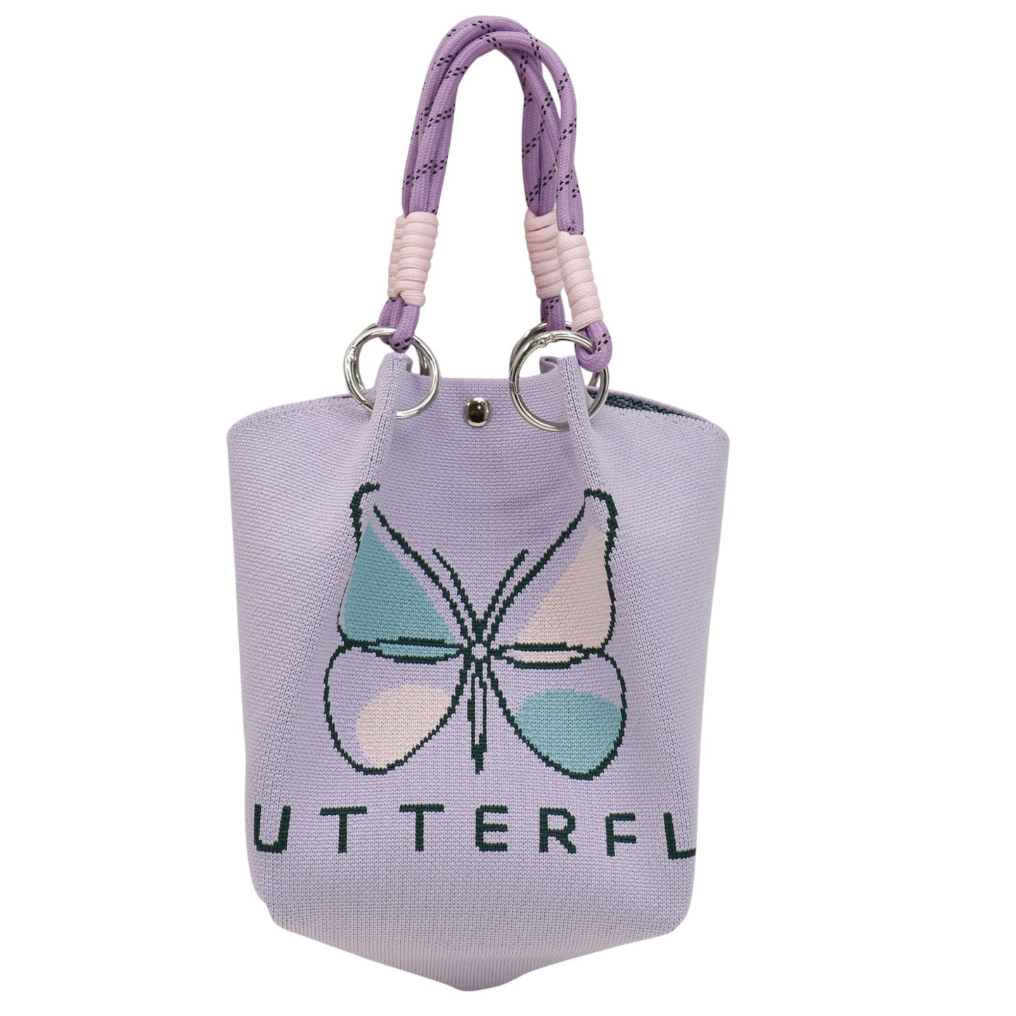 Butterfly Pattern Cord Strap Knitted Tote  Bag SS51118-1. (12PC)