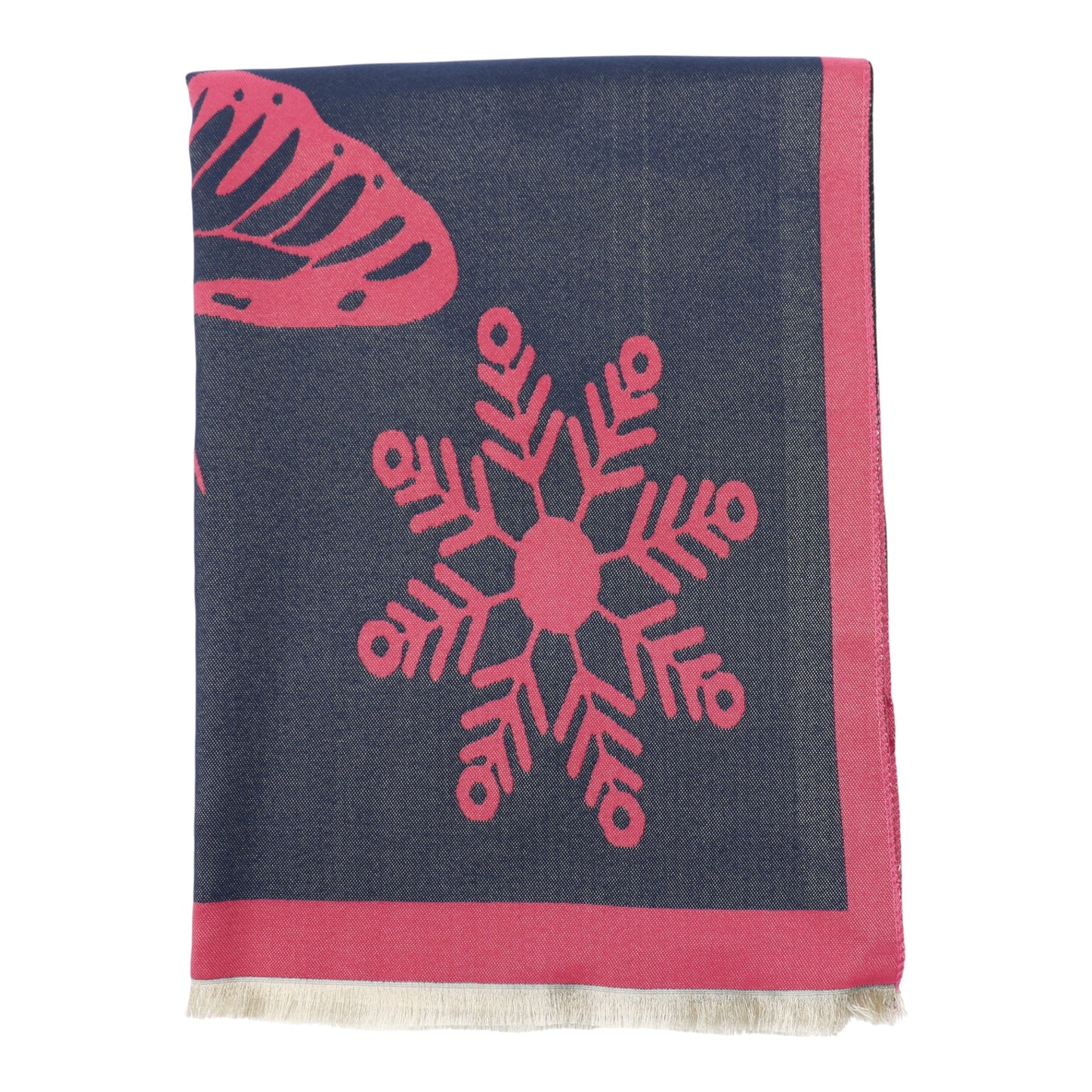 Cashmere Feel Winter Reversible Butterfly Snowflake patten Scarves SCF4902-2 (12PC)