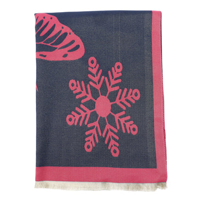 Cashmere Feel Winter Reversible Butterfly Snowflake patten Scarves SCF4902-2 (12PC)
