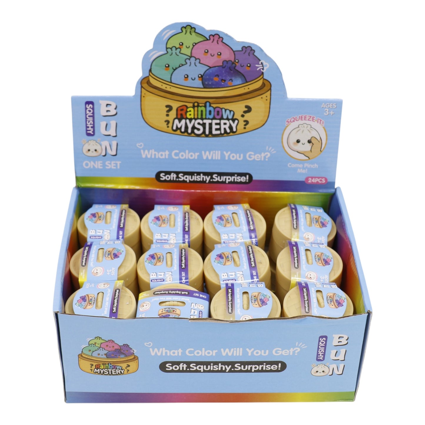 Mini Sugar Glittered Squishy Dumpling With Steamer JT6428-6 (24PC)