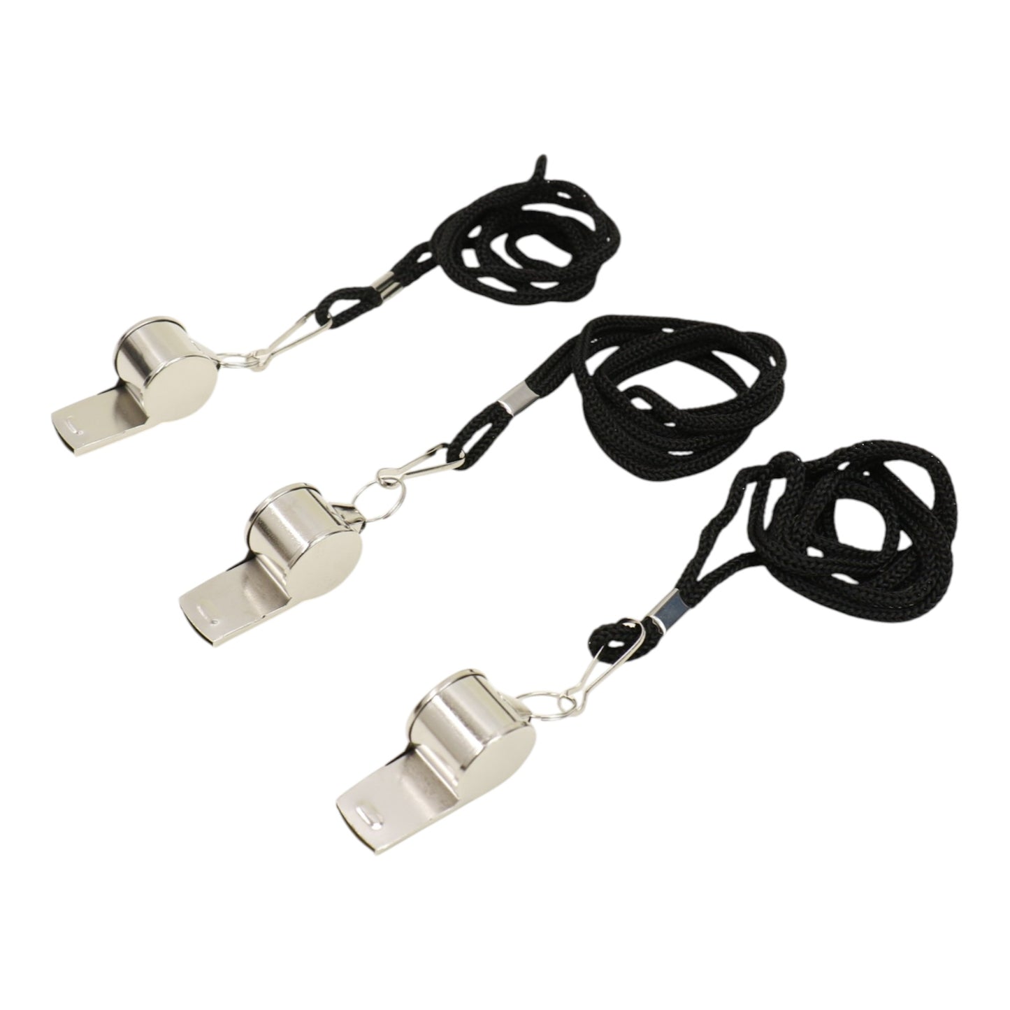 Stainless Steel Metal Referee Whistle With Lanyard JM6122-1 (12PC)