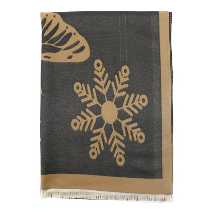 Cashmere Feel Winter Reversible Butterfly Snowflake patten Scarves SCF4902-2 (12PC)