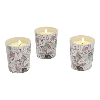 Floral dreams Glass Jar Candle Gift Set with Triangle Box SS51016-31 (3Pack)