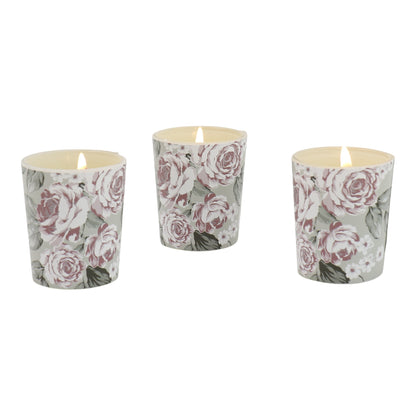 Floral dreams Glass Jar Candle Gift Set with Triangle Box SS51016-31 (3Pack)