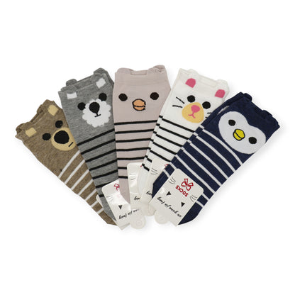 Women's Cute Animal Cartoon Ear Point Socks SS3208-100.(12PC)