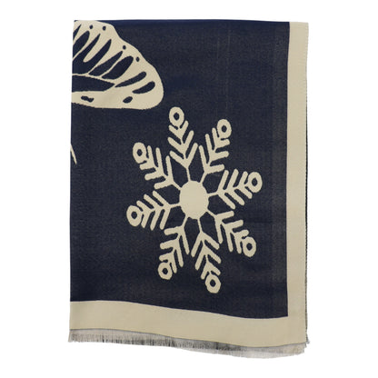Cashmere Feel Winter Reversible Butterfly Snowflake patten Scarves SCF4902-2 (12PC)