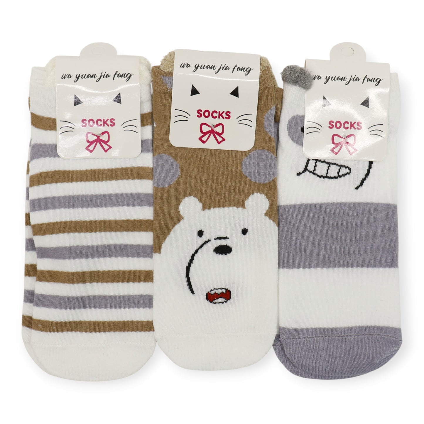 Women's Cute Cartoon Bear Socks SS3208-99. (12PC)