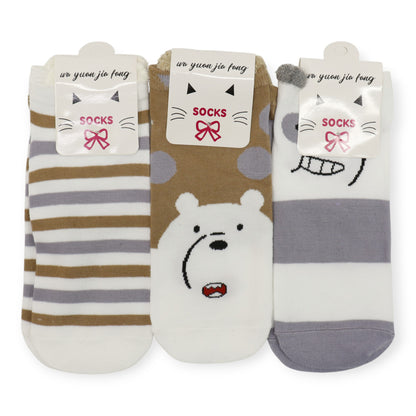 Women's Cute Cartoon Bear Socks SS3208-99. (12PC)