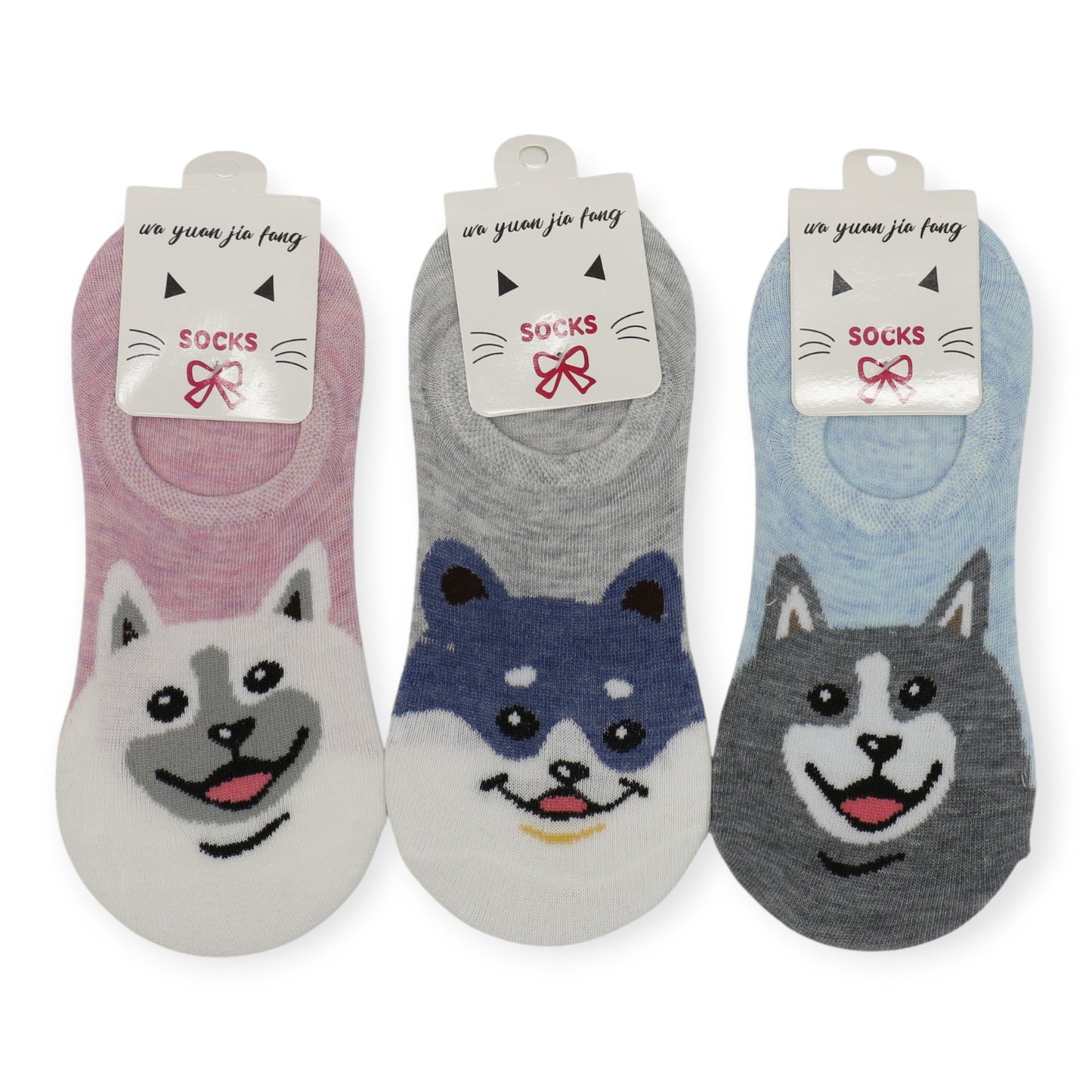 Women's Cute Shiba Dog Cartoon Fake Socks SS3208-107. (12PC)