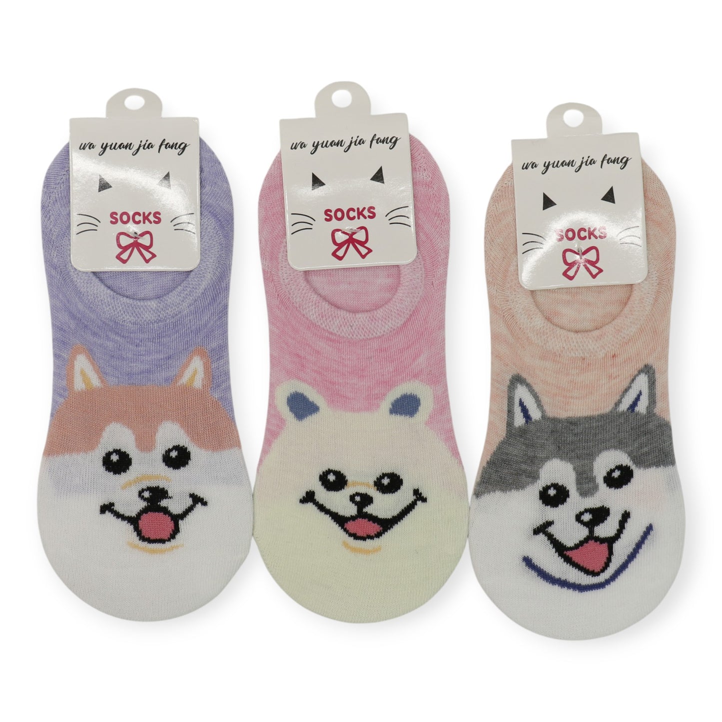 Women's Cute Shiba Dog Cartoon Fake Socks SS3208-107. (12PC)