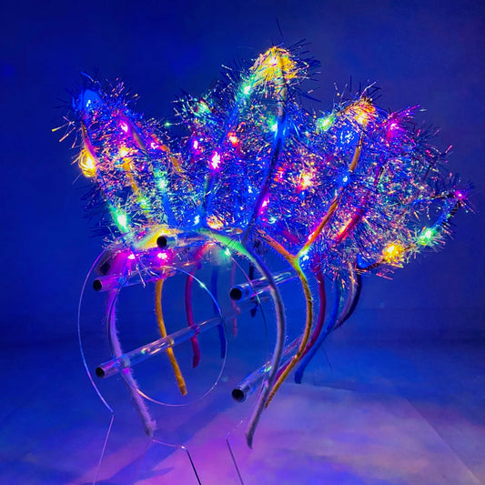 Led Bunny Ear Light up Tinsel Headband JH5828-3 (12PC)