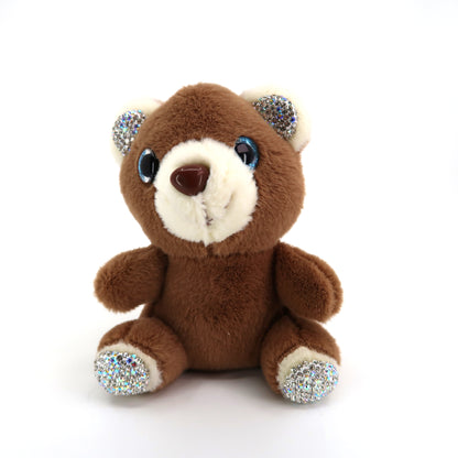 RHINESTONE BEAR PLUSH KEY CHAIN KC21030-22 (12PC)