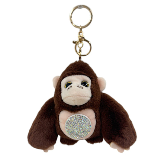 CUTE GORILLA WITH STONE PLUSH KEY CHAIN KC31123-1 (12PC)