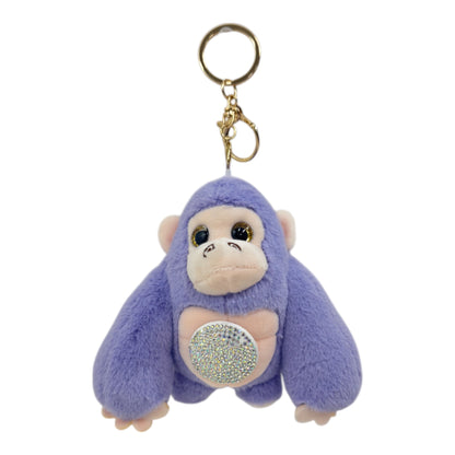 CUTE GORILLA WITH STONE PLUSH KEY CHAIN KC31123-1 (12PC)