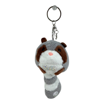 RACCOON PLUSH STONE  KEY CHAIN TY612-10 (12PC)