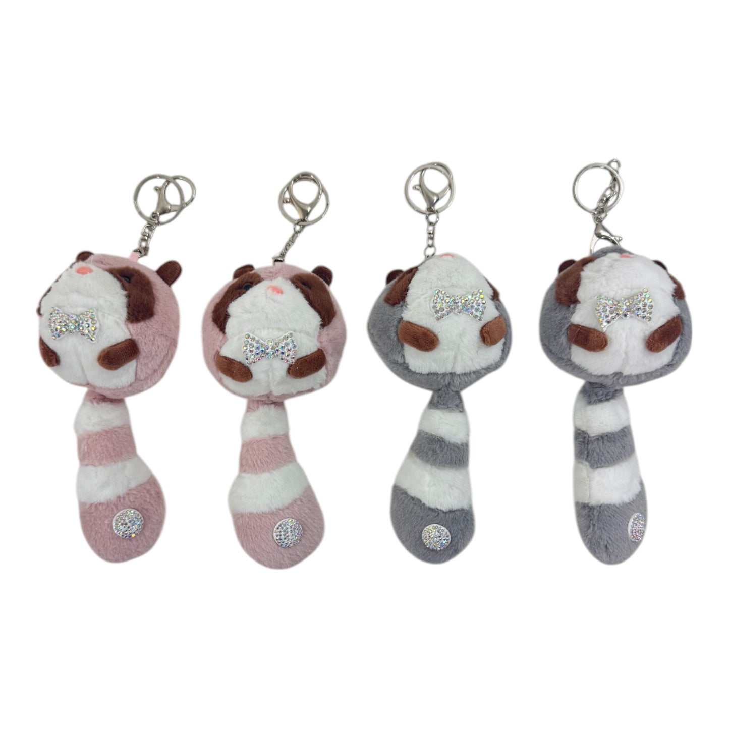 RACCOON PLUSH STONE  KEY CHAIN TY612-10 (12PC)