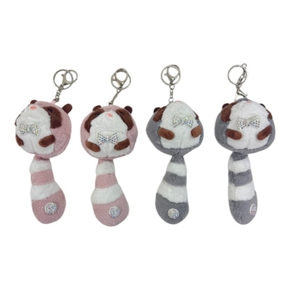 RACCOON PLUSH STONE  KEY CHAIN TY612-10 (12PC)