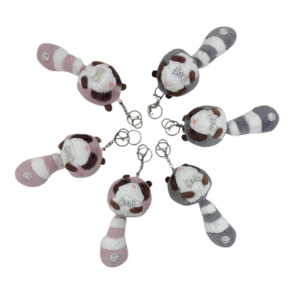 RACCOON PLUSH STONE  KEY CHAIN TY612-10 (12PC)