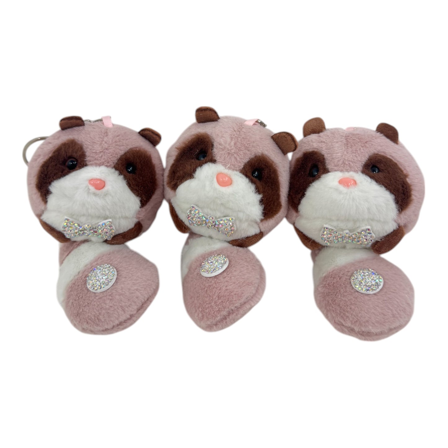 RACCOON PLUSH STONE  KEY CHAIN TY612-10 (12PC)