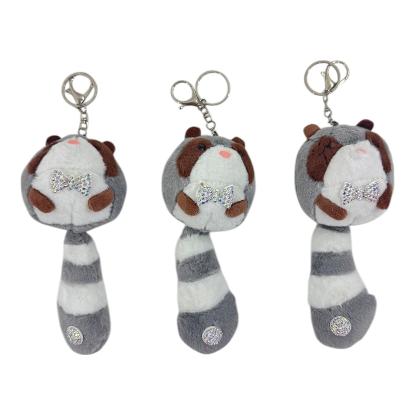 RACCOON PLUSH STONE  KEY CHAIN TY612-10 (12PC)