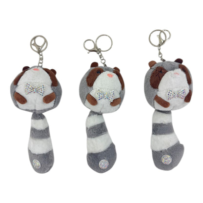 RACCOON PLUSH STONE  KEY CHAIN TY612-10 (12PC)