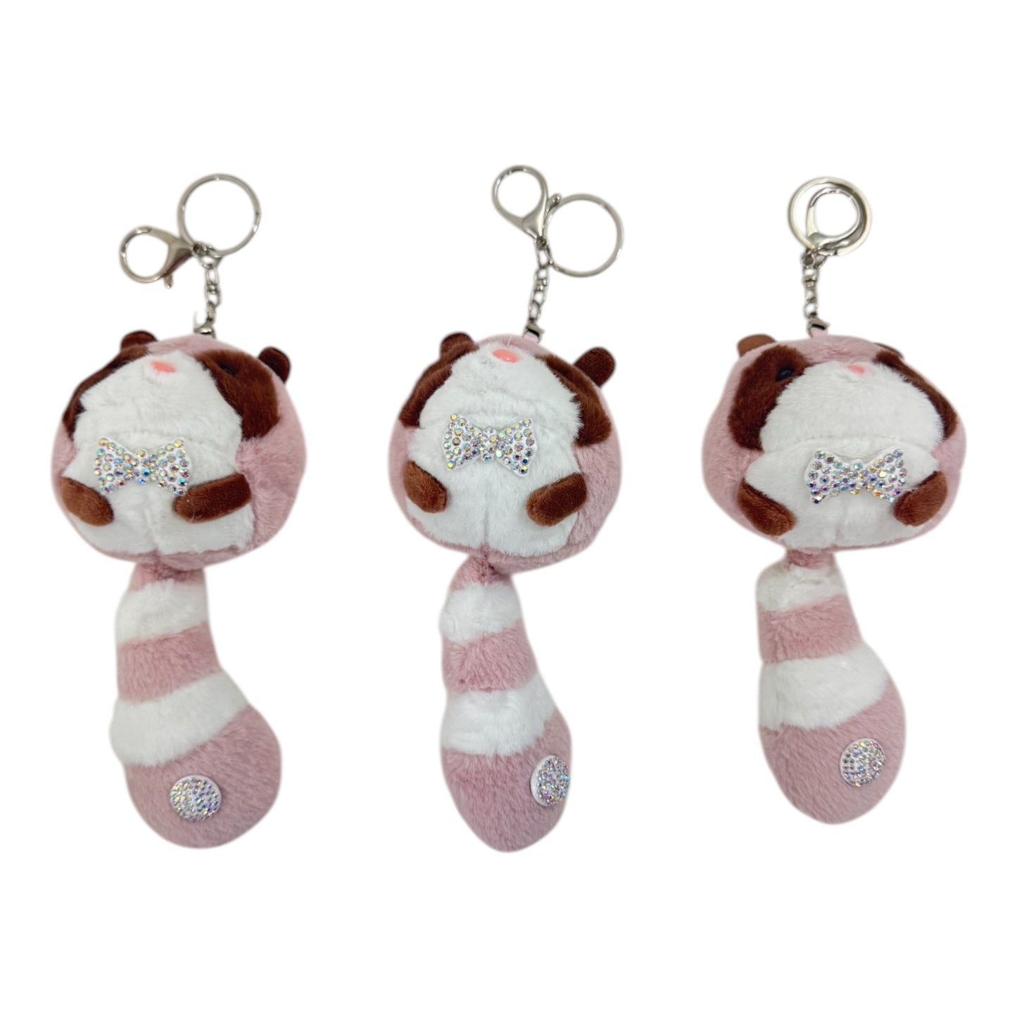 RACCOON PLUSH STONE  KEY CHAIN TY612-10 (12PC)