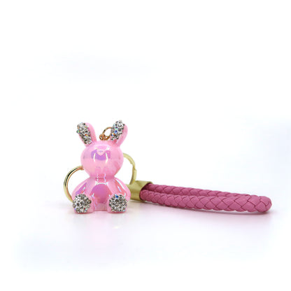 RHINESTONE RABBIT KEY CHAIN KC3209-128 (12PC)