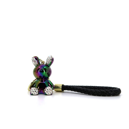 RHINESTONE RABBIT KEY CHAIN KC3209-128 (12PC)