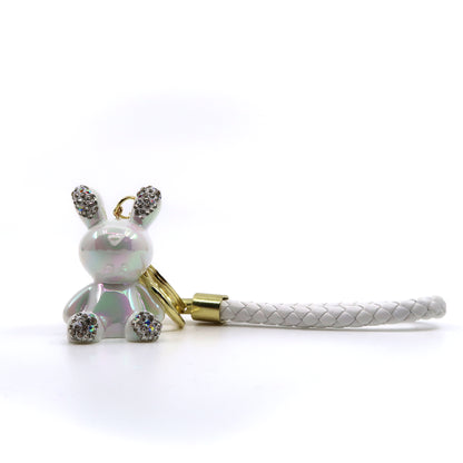 RHINESTONE RABBIT KEY CHAIN KC3209-128 (12PC)