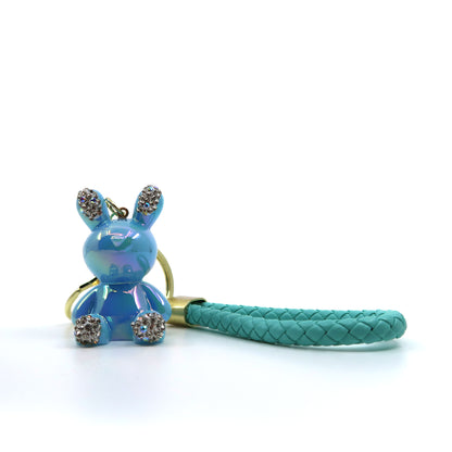 RHINESTONE RABBIT KEY CHAIN KC3209-128 (12PC)