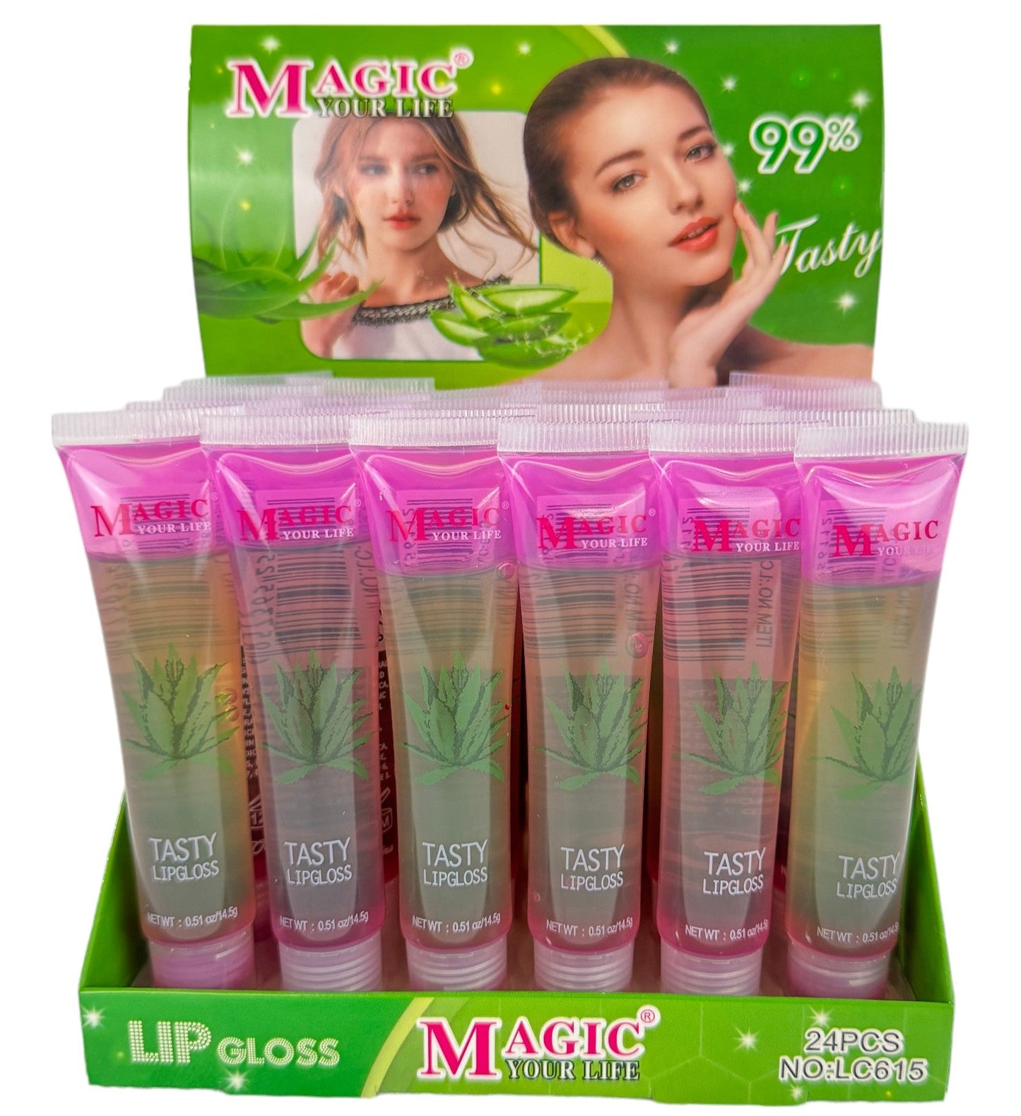 Magic Your Life 99% Aloe Vera Lip Gloss LC615. (24PC)