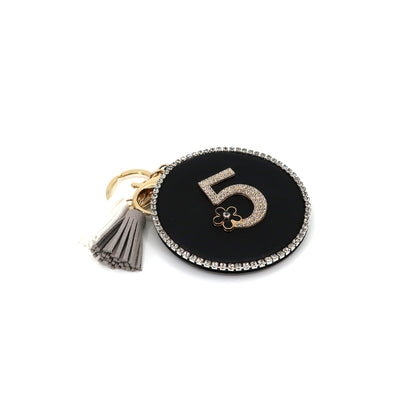 RHINESTONE FIVE TASSLE MIRROR KEY CHAIN KC3222-2 (12PC)