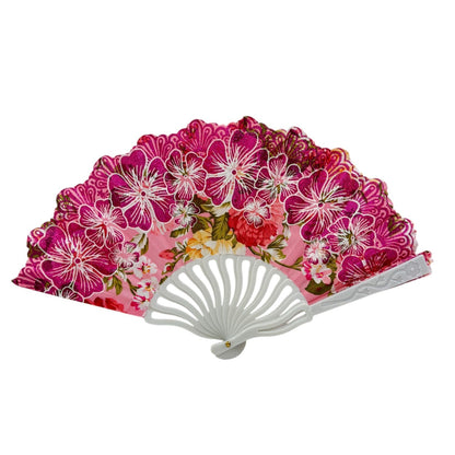 Glitter Flower Hand Held Folding Fan FN0449 (12PC)