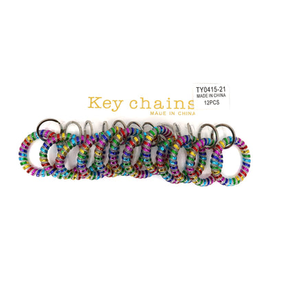RAINBOW HAIR TIE KEYCHAIN 0415-21 (12PC)