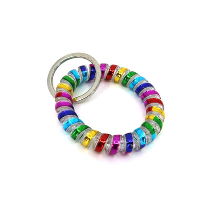 RAINBOW HAIR TIE KEYCHAIN 0415-21 (12PC)