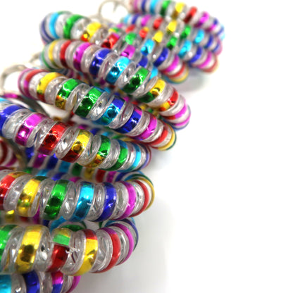 RAINBOW HAIR TIE KEYCHAIN 0415-21 (12PC)