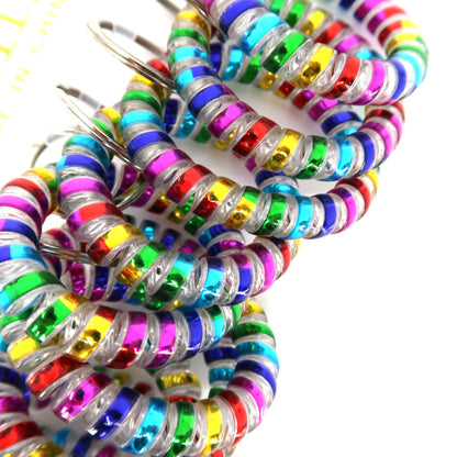RAINBOW HAIR TIE KEYCHAIN 0415-21 (12PC)