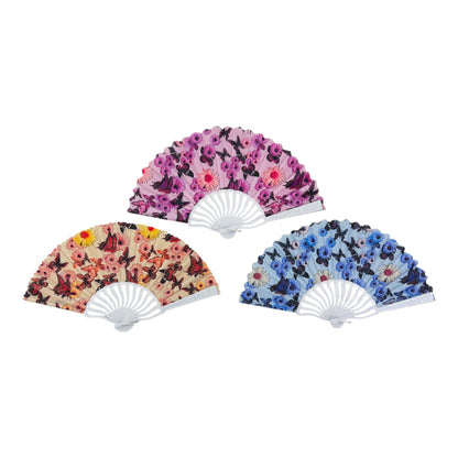 Butterfly Daisy Hand Hold Folding Fan FN0436  (12PC)