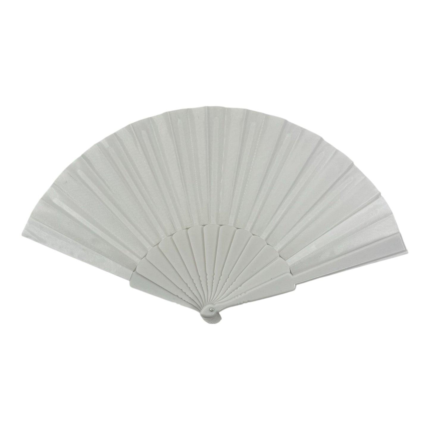 White On White Hand Held Folding Fan FN06 (12PC)