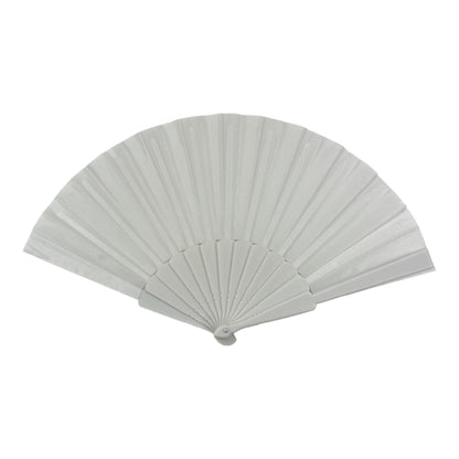 White On White Hand Held Folding Fan FN06 (12PC)