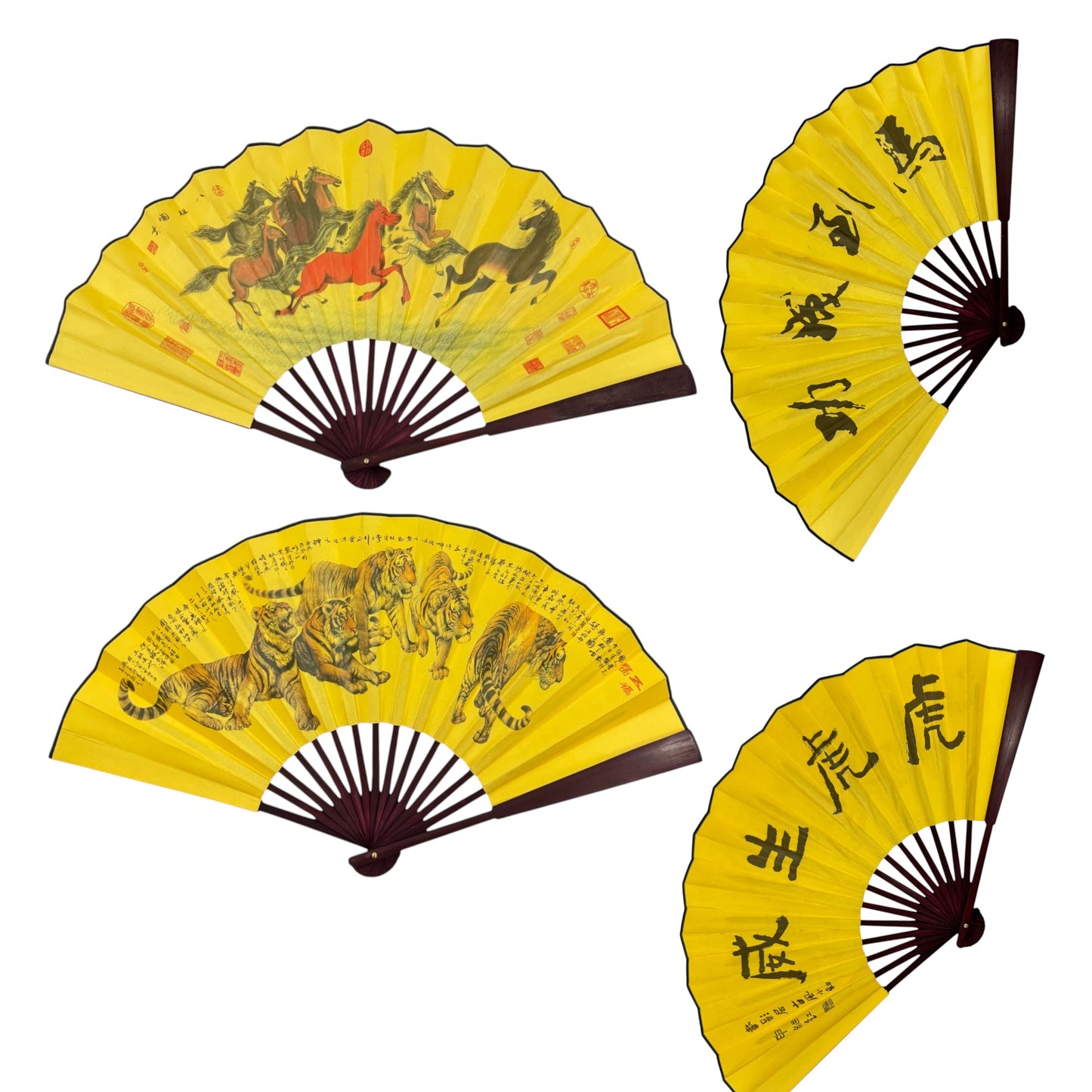 Chinese Vintage Oriental Hand Held Folding Fan FN0571. (12PC)