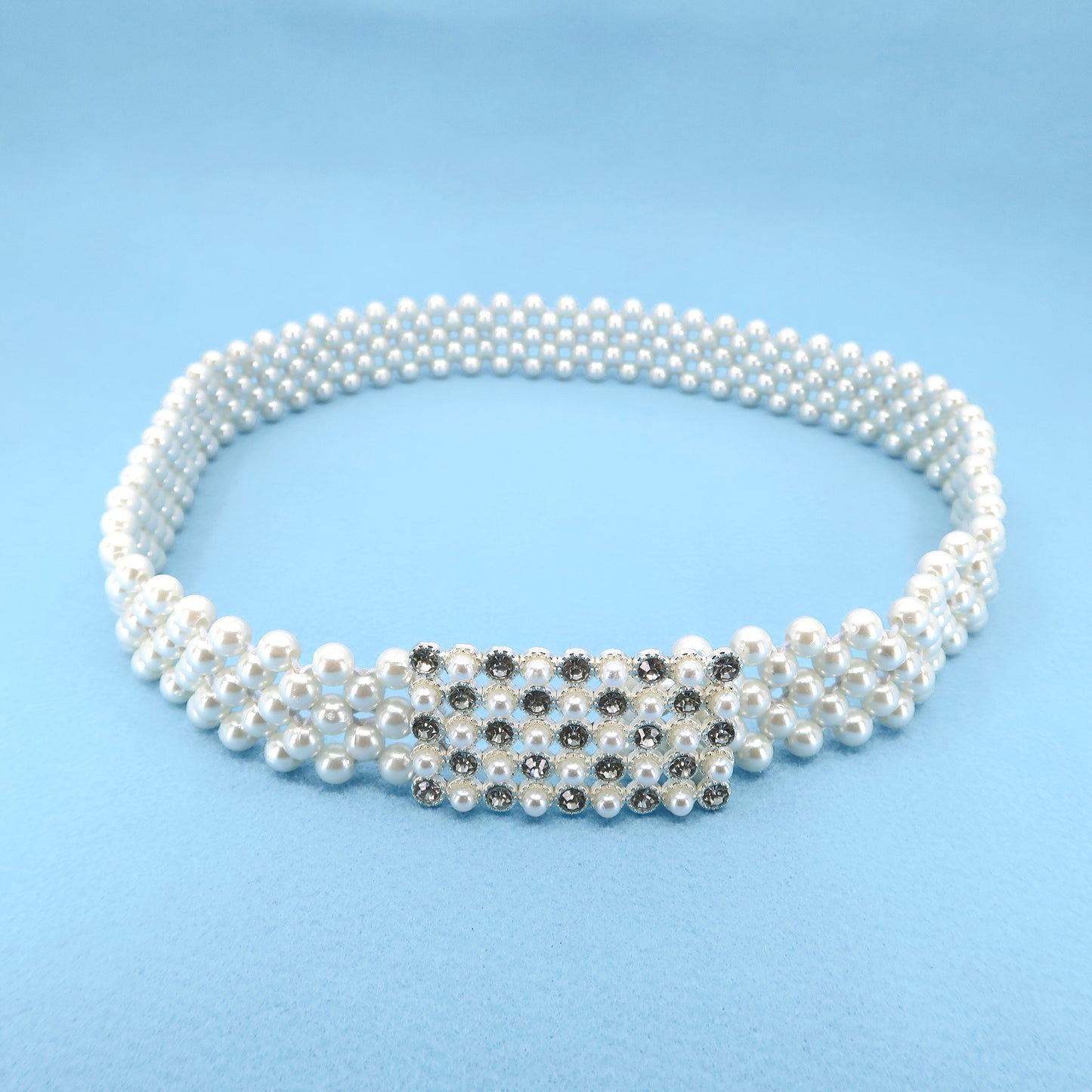 Pearl N Rhinestone Rectangle Buckle Belt BT0506-9 (3PC)