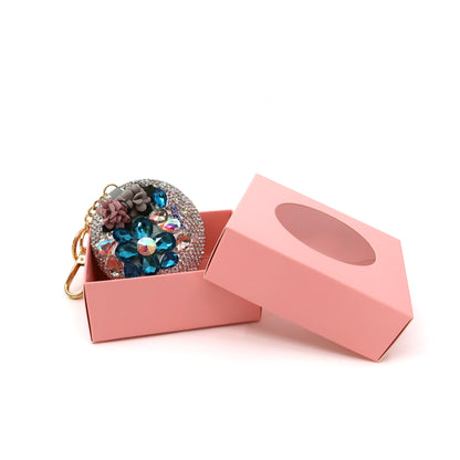CRYSTAL FLOWER MIRROR KEY CHAIN 3222-47 (6PC)