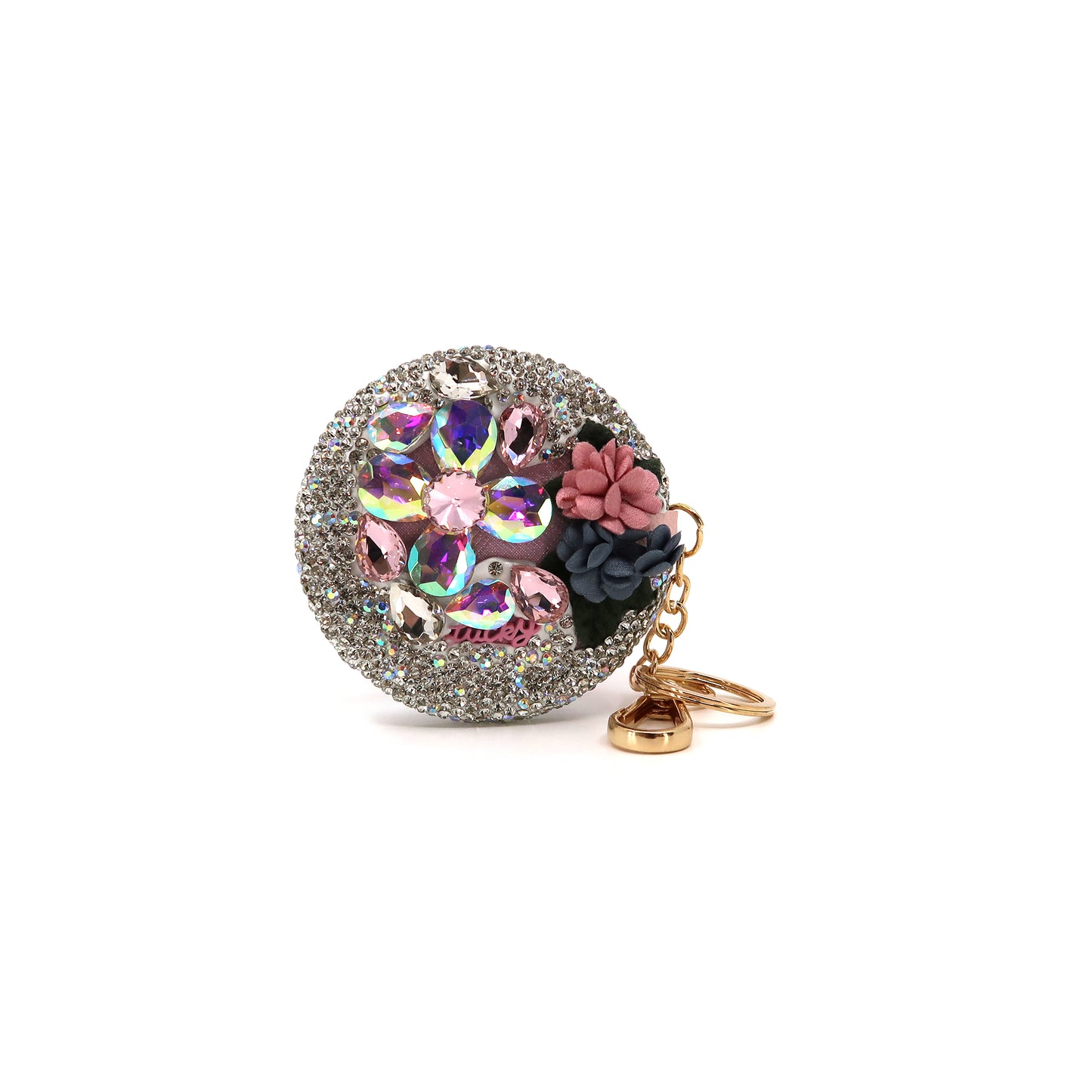 CRYSTAL FLOWER MIRROR KEY CHAIN 3222-47 (6PC)