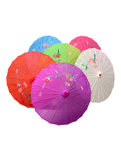 Traditional Floral Sunshade Oil Cloth Paper Umbrella UM5044 (12PC)