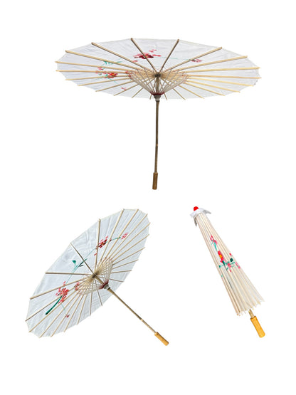 Traditional Floral Sunshade Oil Cloth Paper Umbrella UM5044 (12PC)
