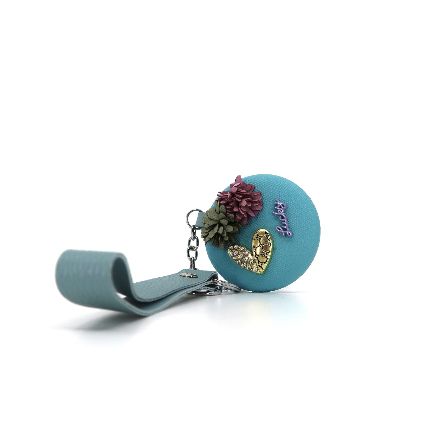 Heart Flower Decor Mirror Key Chain KC3222-35-C (12PC)