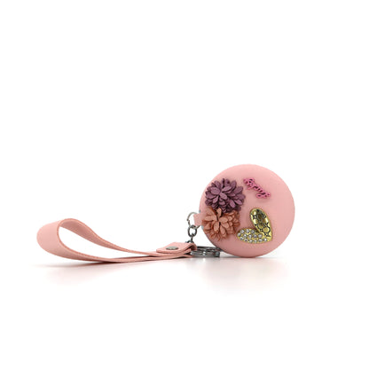Heart Flower Decor Mirror Key Chain KC3222-35-C (12PC)